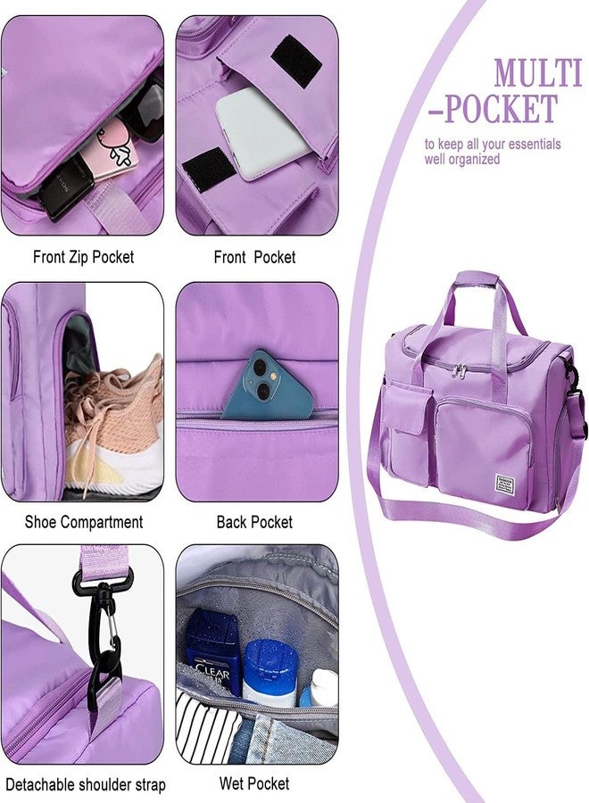 Xpandio Nylon 44 cms Imported Travel Duffle Bag Sports Gym Shoulder Bag for Women with Wet Pocket & Shoe Compartment Weekender Overnight Travel Luggage Bag (Purple, 44 x 18 x 29 cm) - Image 2